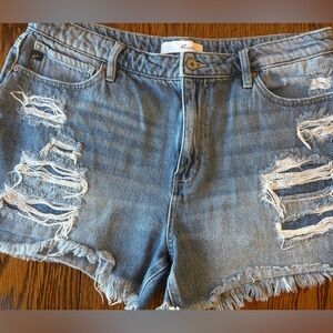 KanCan Light Blue Distressed Jean Shorts
